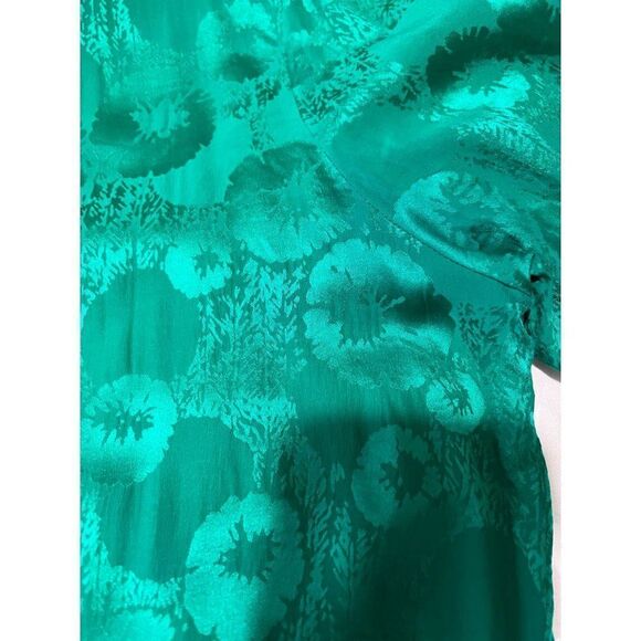 LOUIS FERAUD x Neiman Marcus Green Floral Print Pleated Hem Midi Dress S… - Picture 7 of 7